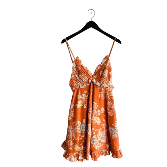 Free People Orange Floral Tropic Dress NWT - Picture 3 of 8